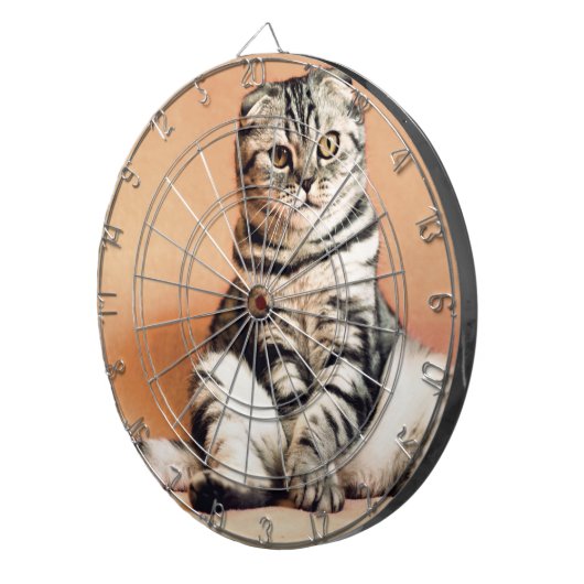 Cute Kitten Sprawout Dartbord (Voorkant Rechts)