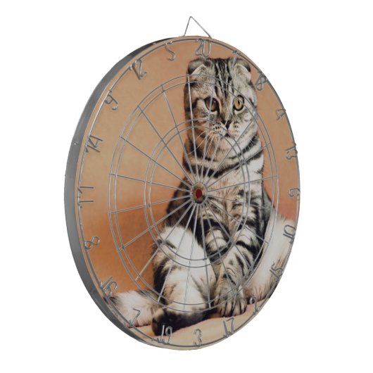Cute Kitten Sprawout Dartbord (Voorkant Links)