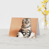 Cute Kitten Sprawout Kaart (Gele Bloem)
