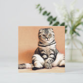 Cute Kitten Sprawout Kaart (Staand voorkant)