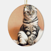 Cute Kitten Sprawout Keramisch Ornament (Links)