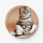 Cute Kitten Sprawout Papieren Bordje (Voorkant)