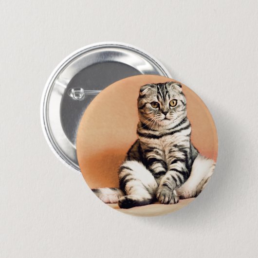 Cute Kitten Sprawout Ronde Button 5,7 Cm (Voorkant /achterkant)