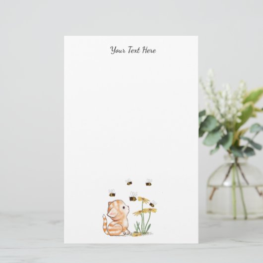 Cute Kitten Stationery Briefpapier (Staand voorkant)