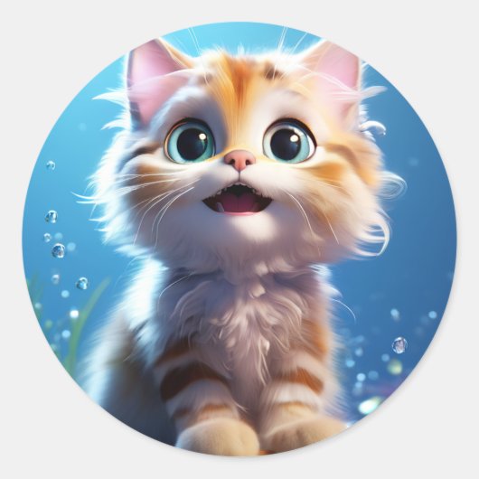 Cute Kitten Sticker (Voorkant)