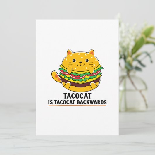 Cute kitten tacocat Tacos Mexicaanse voeding Save The Date (Staand voorkant)