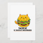 Cute kitten tacocat Tacos Mexicaanse voeding Save The Date (Voorkant / Achterkant)