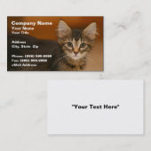 Cute Kitten tegen een bruine achtergrond Visitekaartje (Voorkant / Achterkant)