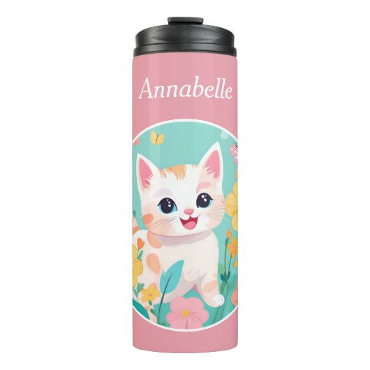 Cute Kitten Thermosbeker (Voorkant)