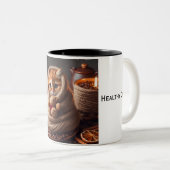 Cute Kitten Tweekleurige Koffiemok (Voorkant rechts)