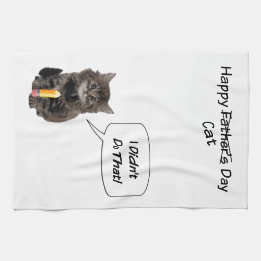 Cute Kitten Vaderdag Kitchen Towel Theedoek (Horizontaal)