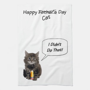 Cute Kitten Vaderdag Kitchen Towel Theedoek