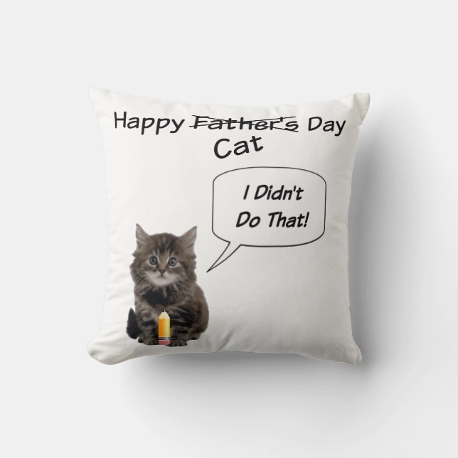 Cute Kitten Vaderdag Sierkussennen Kussen (Voorkant)