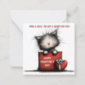 Cute Kitten Valentine Card Notitiekaartje (Voorkant)
