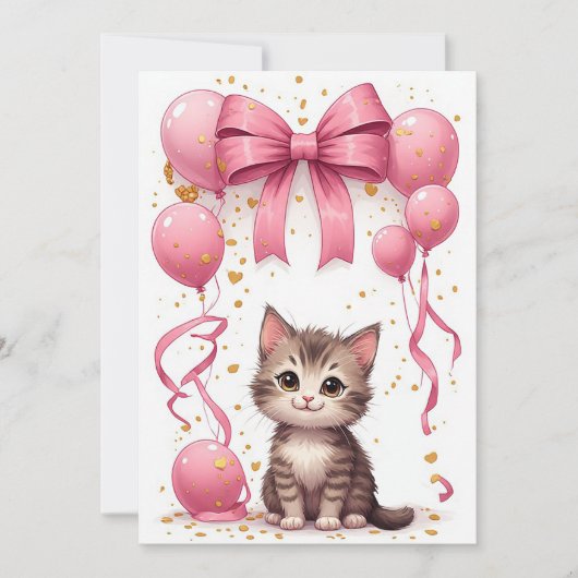 Cute Kitten Verjaardagskaart 🐱 Kaart (Voorkant)
