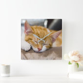 Cute Kitten Vierkante Klok (Huis)