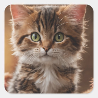 Cute Kitten Vierkante Sticker