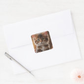 Cute Kitten Vierkante Sticker (Envelop)