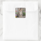 Cute Kitten Vierkante Sticker (Tas)