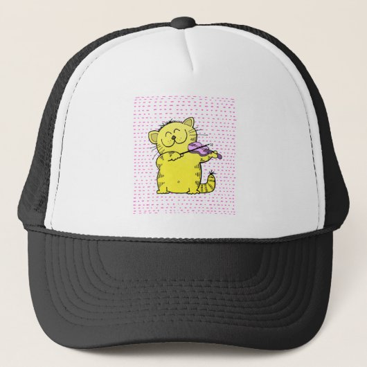 Cute-Kitten-violinist Trucker Pet (Voorkant)