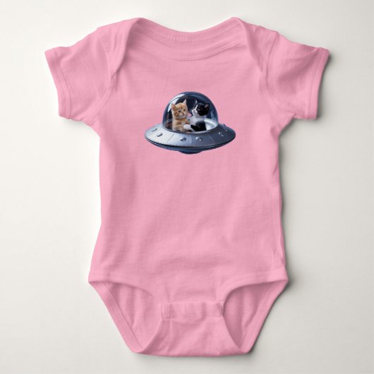 Cute Kitten Vliegende Schotel Romper (Voorkant)