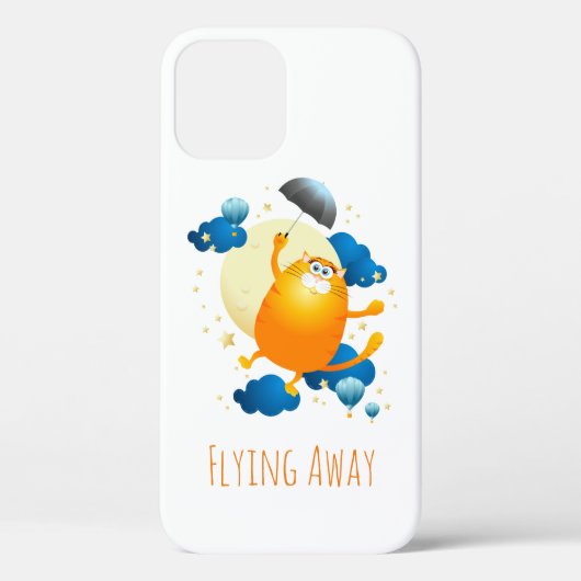 Cute Kitten vliegt met Umbrella Case-Mate iPhone Case (Achterkant)
