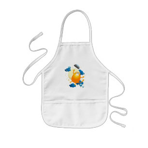 Cute Kitten vliegt met Umbrella Kinder Schort