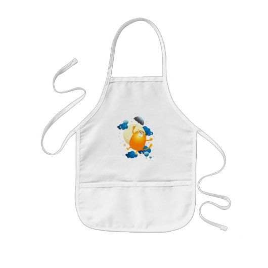 Cute Kitten vliegt met Umbrella Kinder Schort (Voorkant)