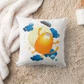 Cute Kitten vliegt met Umbrella Kussen (Deken)