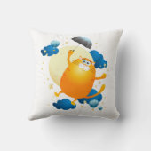 Cute Kitten vliegt met Umbrella Kussen (Achterkant)