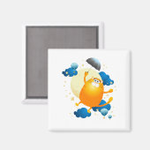 Cute Kitten vliegt met Umbrella Magneet (Voorkant / Achterkant)