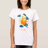 Cute Kitten vliegt met Umbrella T-shirt (Voorkant)