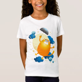Cute Kitten vliegt met Umbrella T-shirt