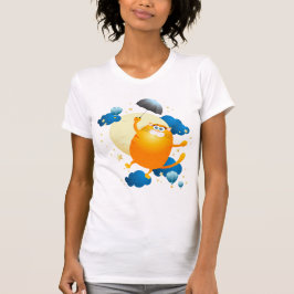 Cute Kitten vliegt met Umbrella T-shirt