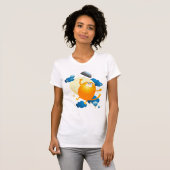 Cute Kitten vliegt met Umbrella T-shirt (Voorkant volledig)