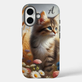 Cute Kitten Waterverf Kat iPhone  iPhone 16 Hoesje