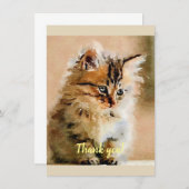 Cute kitten waterverf schilderij bedankkaart (Voorkant / Achterkant)
