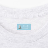 Cute Kitten with Backpack Blue Clothes Labels (Aangebracht)