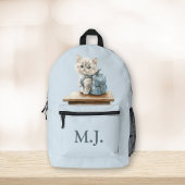 Cute Kitten with Backpack Custom Monogram Backpack Bedrukte Rugzak
