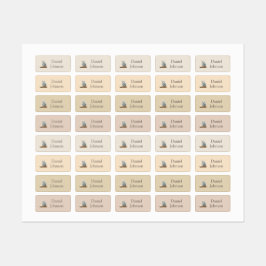 Cute Kitten with Backpack Neutral Clothes Labels