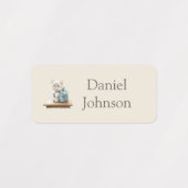 Cute Kitten with Backpack Neutral Clothes Labels (Design 1)