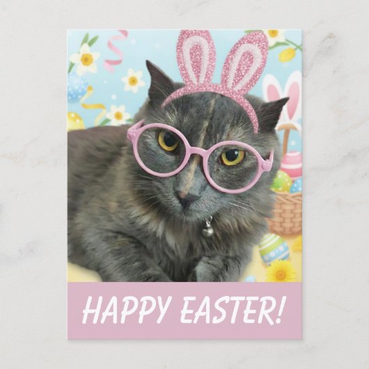  Cute Kitten with Bunny Ears photo Briefkaart (Voorkant)