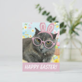  Cute Kitten with Bunny Ears photo Briefkaart (Staand voorkant)