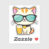 cute kitten with soda sticker (Vel)