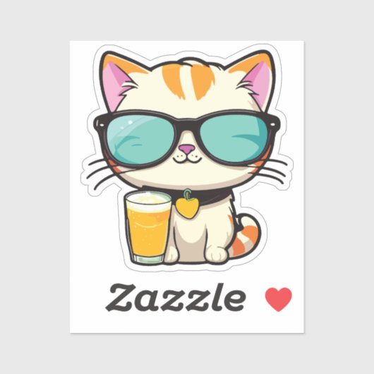 cute kitten with soda sticker (Vel)