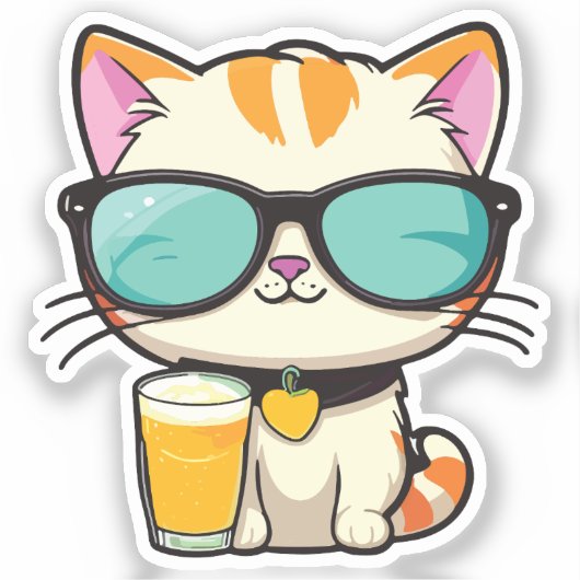 cute kitten with soda sticker (Voorkant)