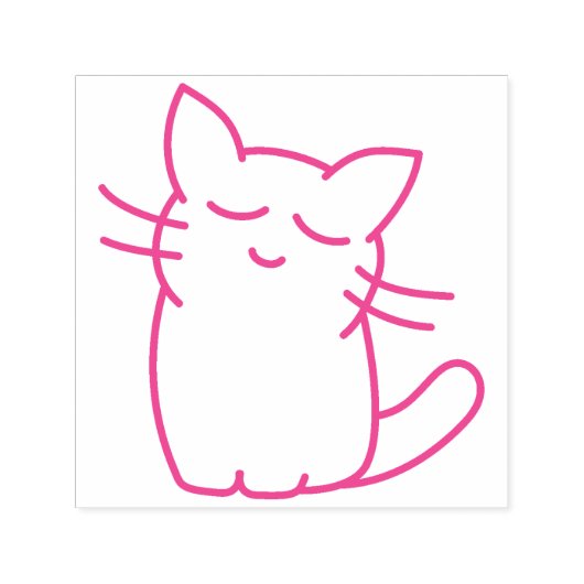 Cute Kitten Zelfinktende Stempel (Design)