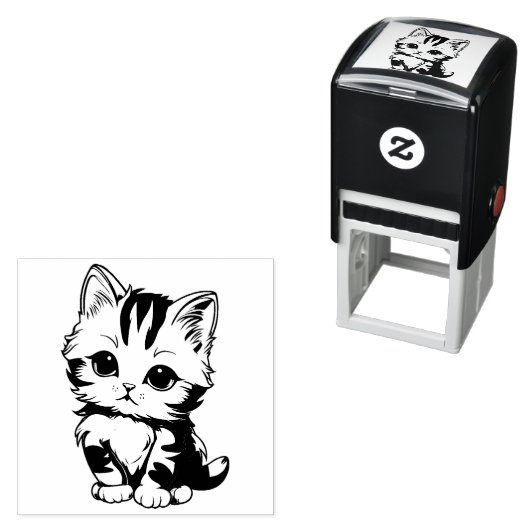 Cute Kitten Zelfinktende Stempel (In situ)