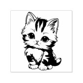 Cute Kitten Zelfinktende Stempel (Design)
