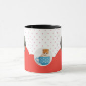 Cute Kittens and Red Hearts Pattern Personalized  Mok (Midden)